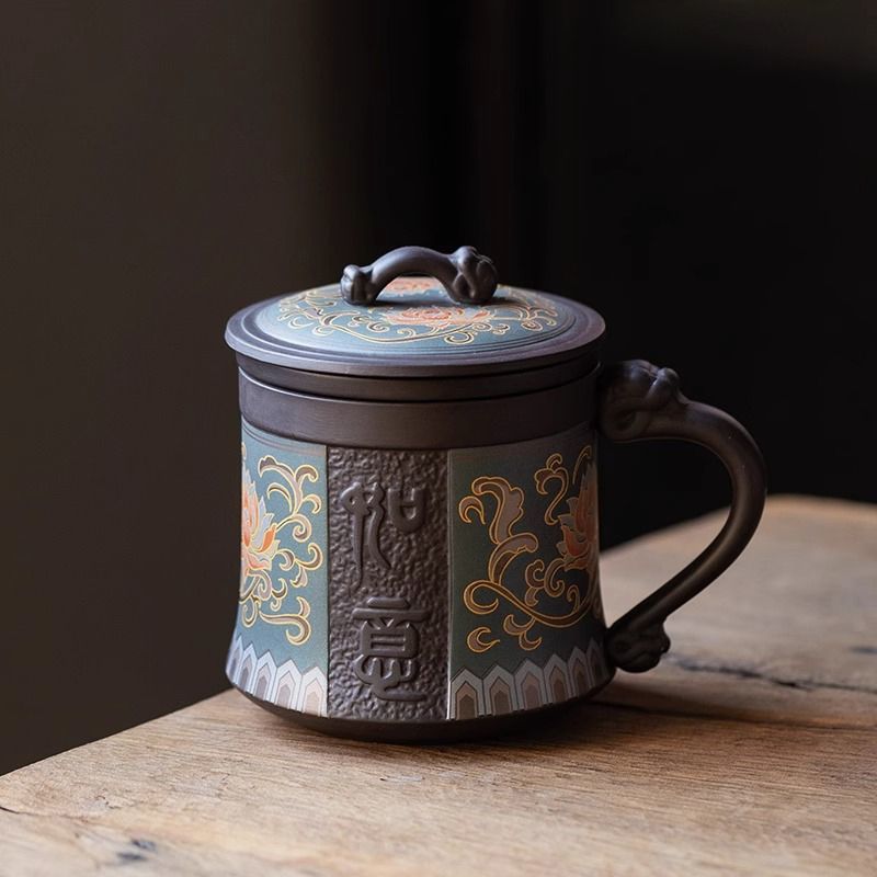 Handmade Yixing Clay Teapot Set - Authentic Purple Clay Chinese Tea Set with 4 Cups, Traditional Gongfu Tea Ceremony Kit