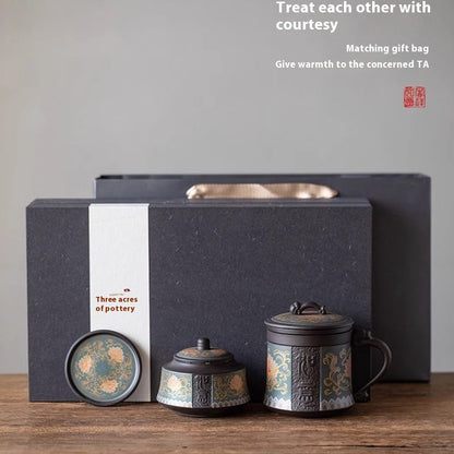 Handmade Yixing Clay Teapot Set - Authentic Purple Clay Chinese Tea Set with 4 Cups, Traditional Gongfu Tea Ceremony Kit